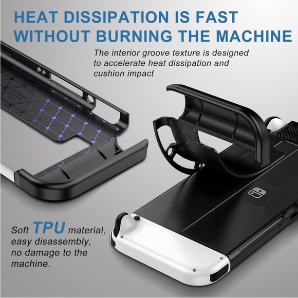 Legfes console protection cover Nintendo Switch case LEGES Dockable OLED 7” - Picture 3 of 12